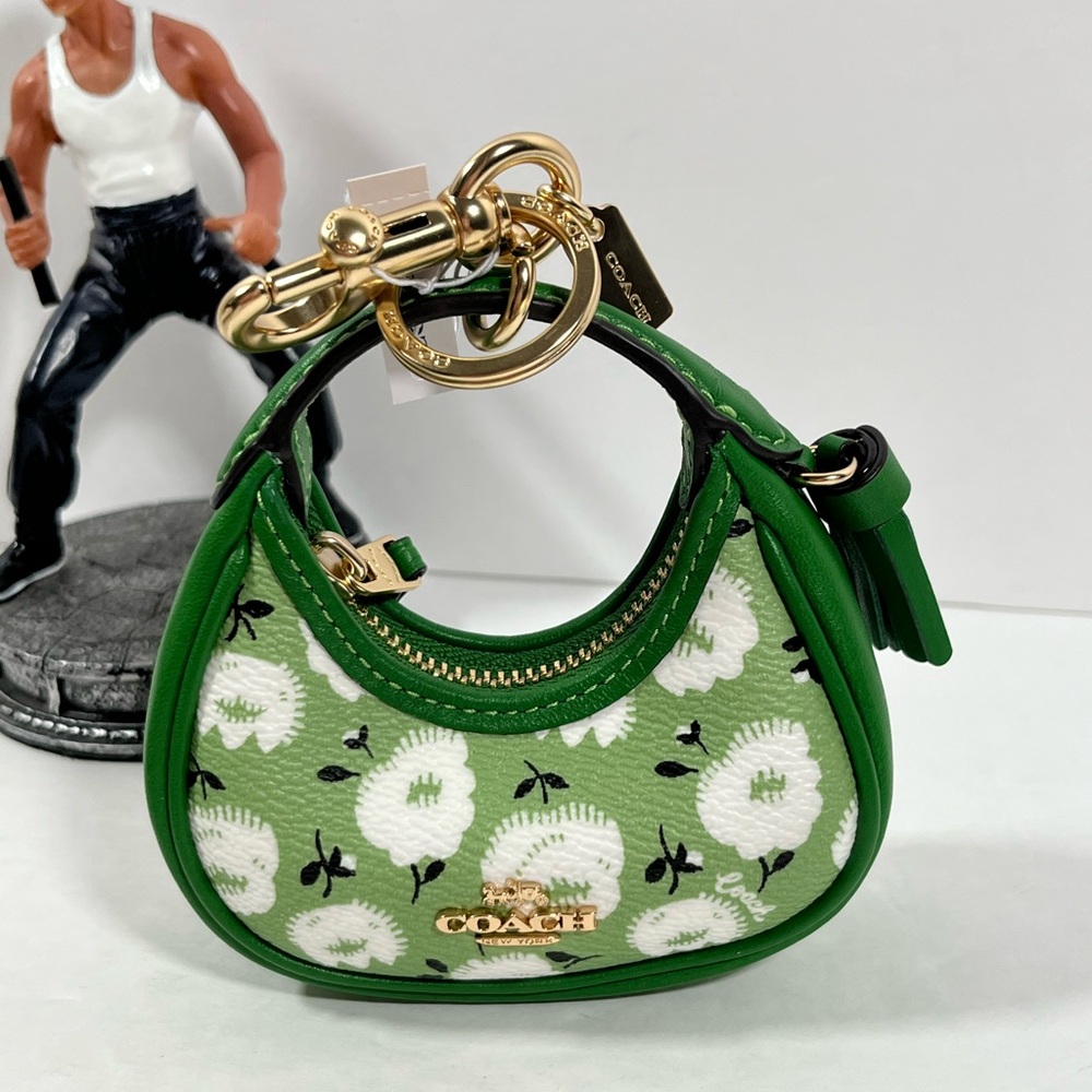 Coach Mini Carmen Bag Charm With Floral Print NWT - Picture 1 of 7
